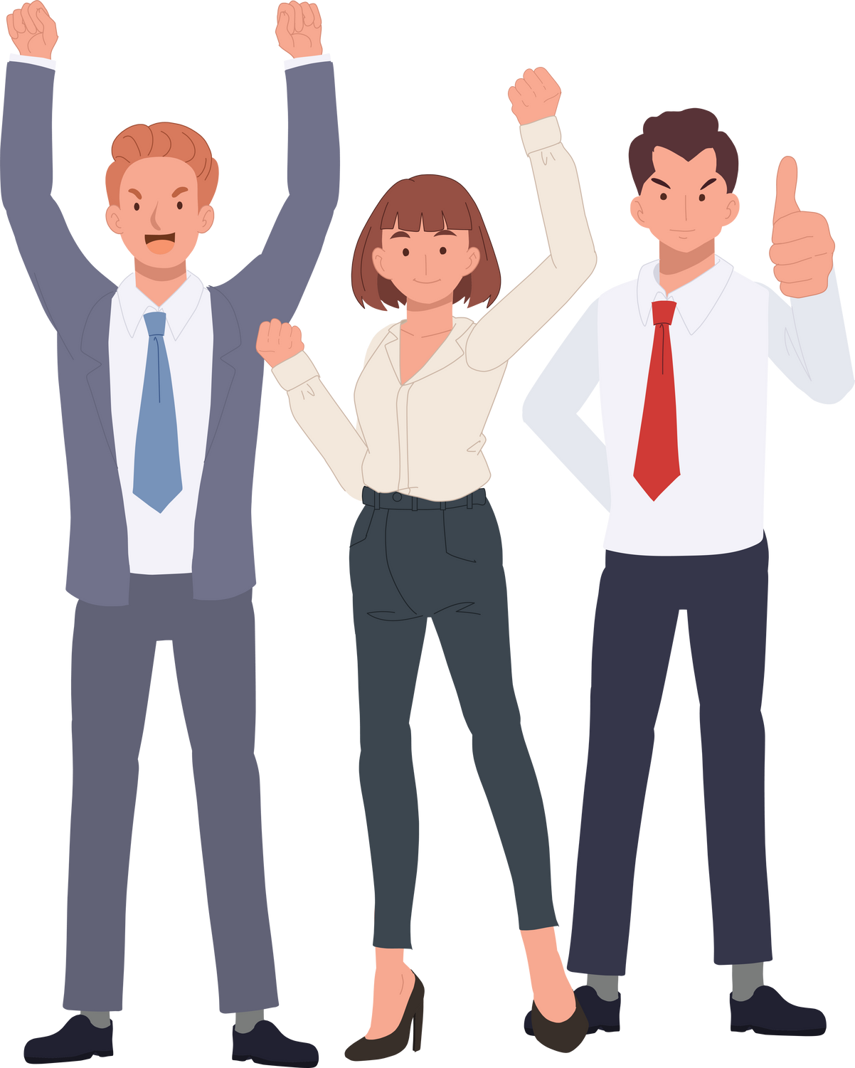 Business Teamwork concept. Successful team of three people. diverse people. Business team